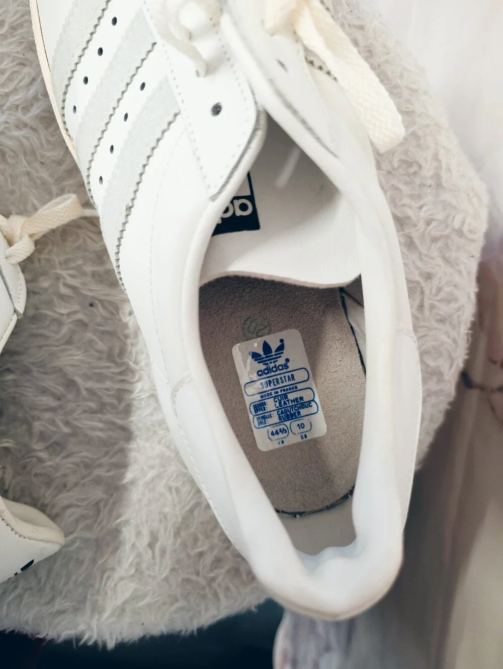 Adidas Originals Superstar White Leather Sneakers Men's Size 10 Shell Toe
